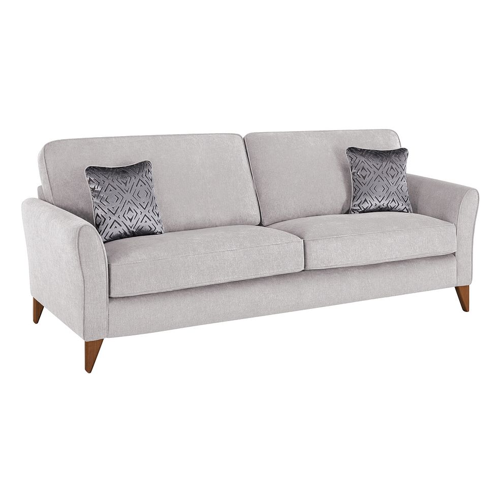 Jasmine 4 Seater Sofa in Campo Fabric - Silver with Khalifa Steel Scatters 1