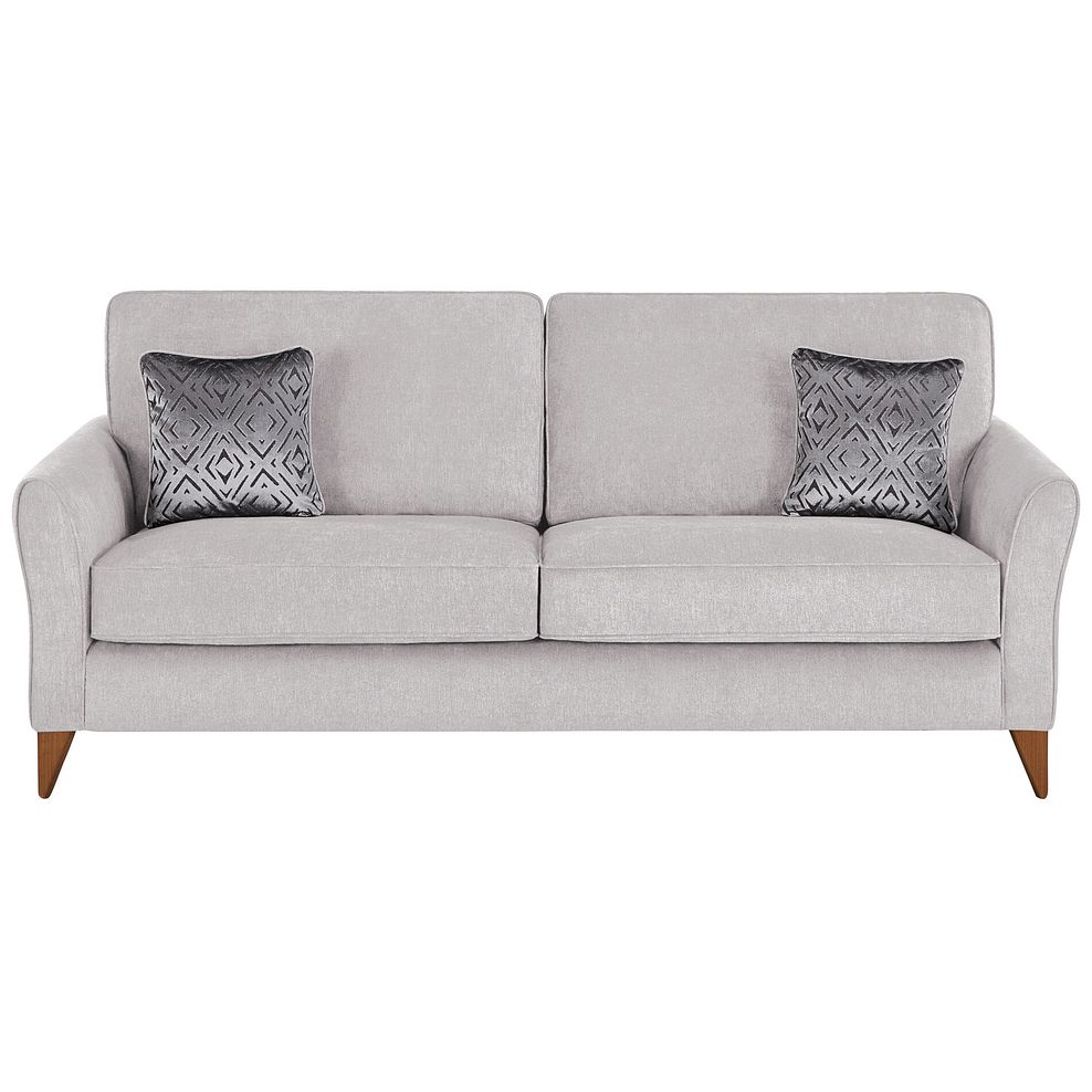 Jasmine 4 Seater Sofa in Campo Fabric - Silver with Khalifa Steel Scatters 2