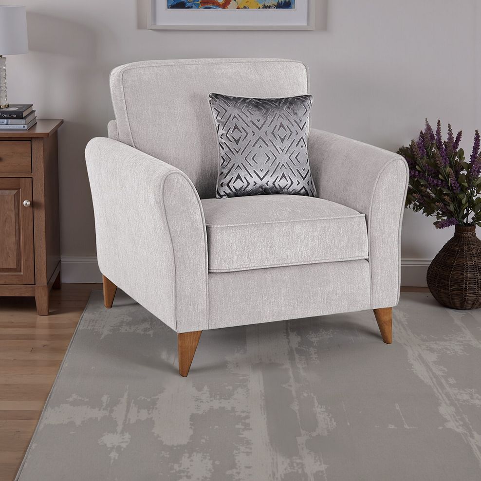 Jasmine Armchair in Campo Fabric - Silver with Khalifa Steel Scatters 1