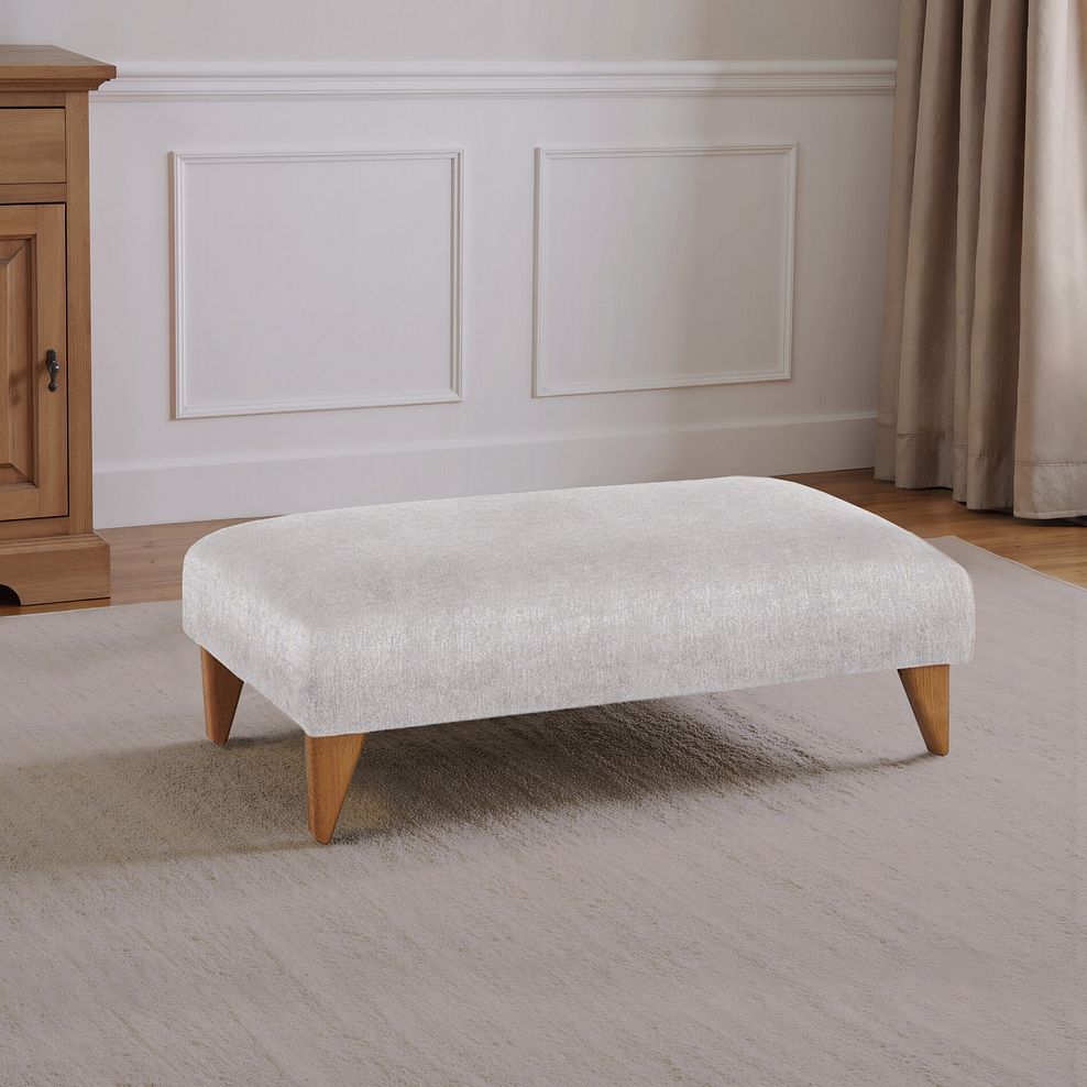 Jasmine Footstool in Campo Silver Fabric 1