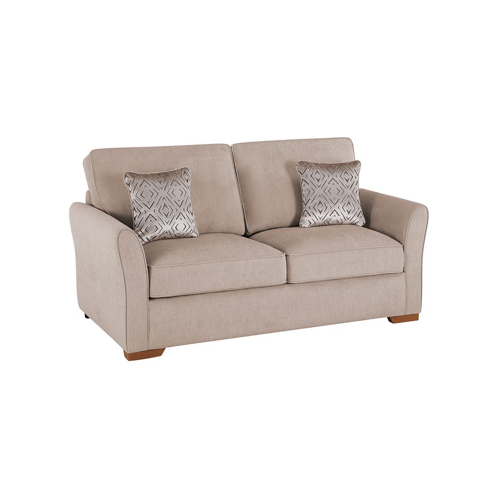 Jasmine 3 Seater Sofa Bed with Standard Mattress in Campo Taupe with Khalifa Gold Scatters Thumbnail 2