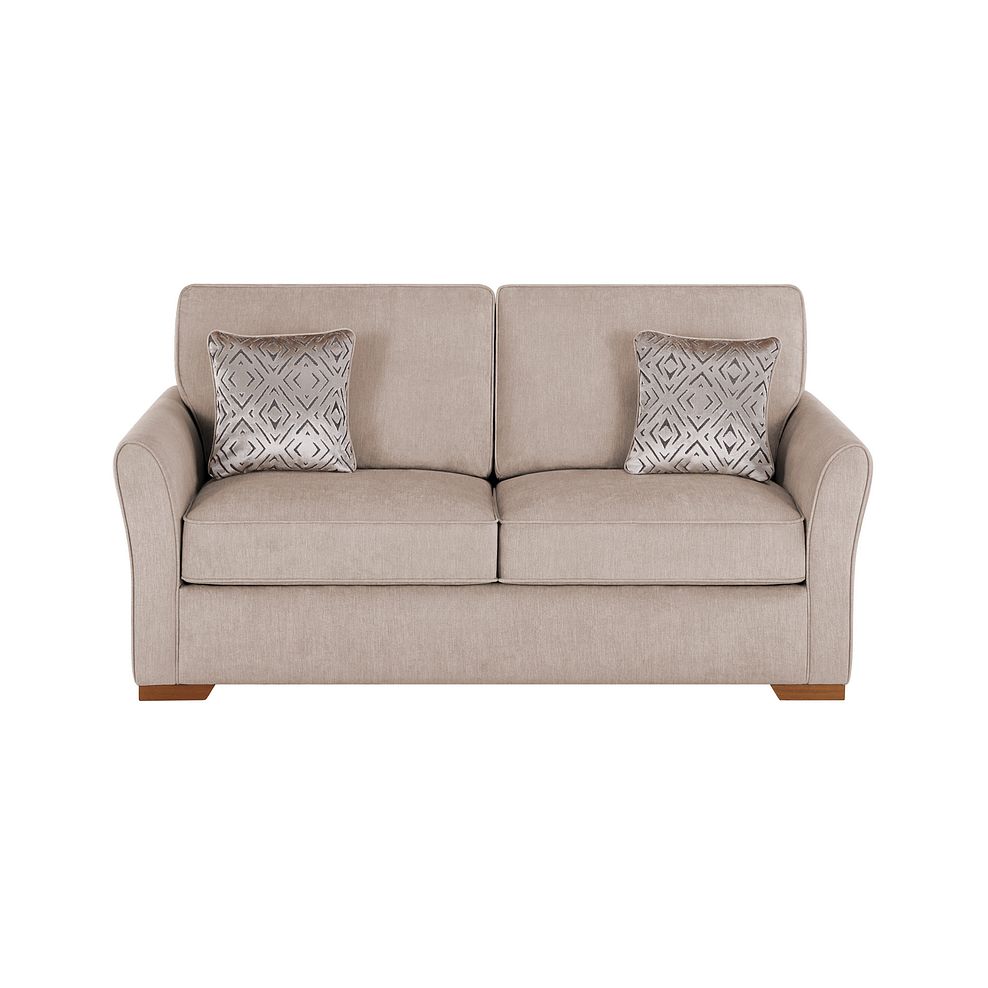 Jasmine 3 Seater Sofa Bed with Standard Mattress in Campo Taupe with Khalifa Gold Scatters 3
