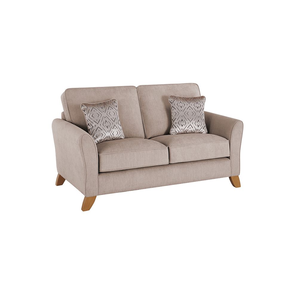Jasmine 2 Seater Sofa in Campo Fabric - Taupe with Khalifa Gold Scatters Thumbnail 1