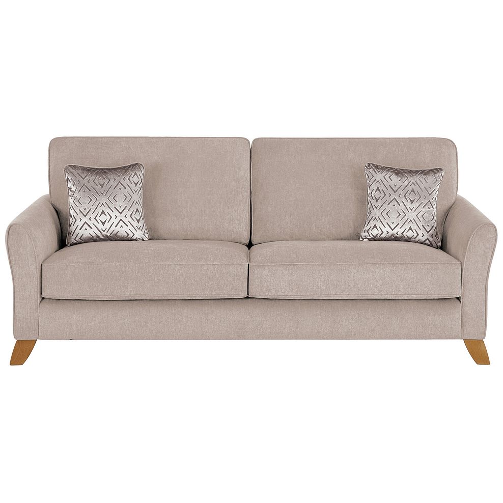Jasmine 4 Seater Sofa in Campo Fabric - Taupe with Khalifa Gold Scatters 2