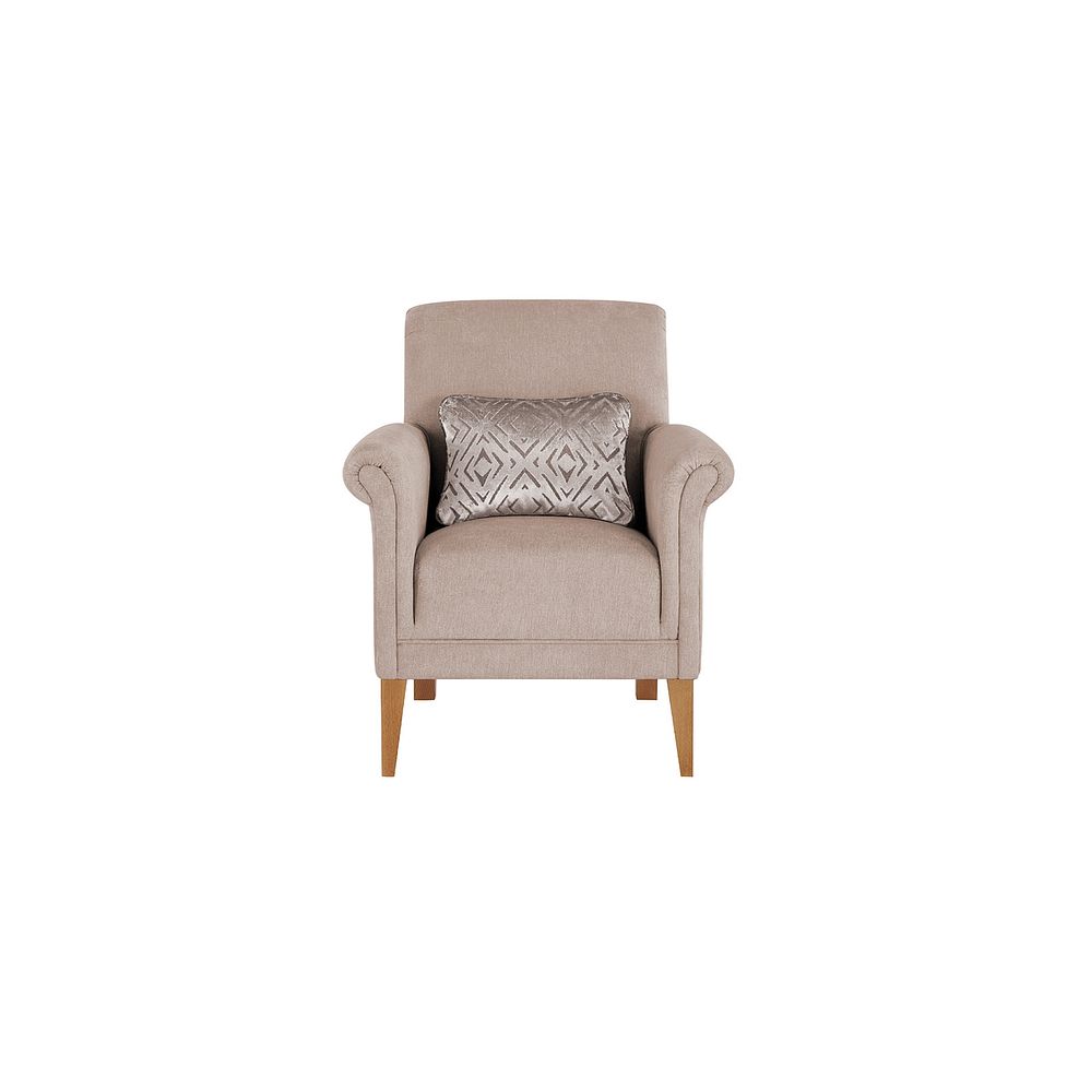Jasmine Accent Chair in Campo Taupe with Khalifa Gold Bolster 2