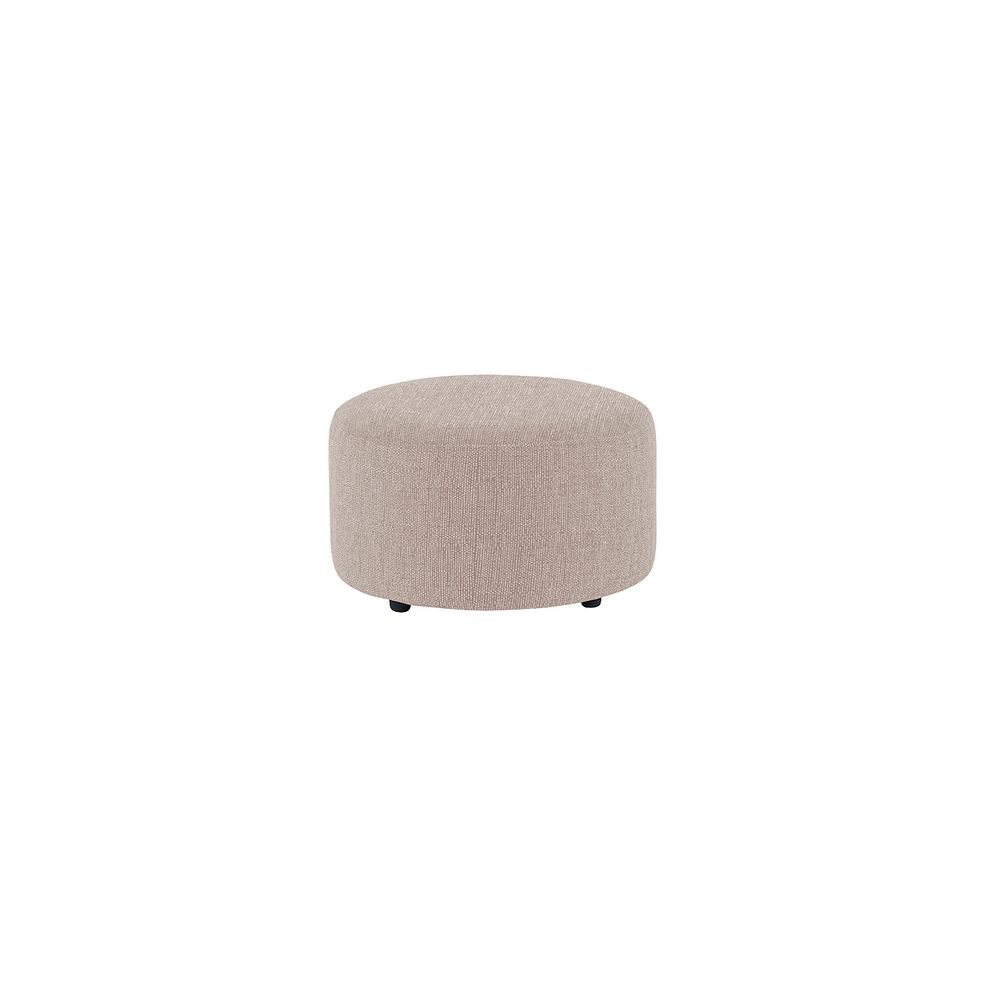 Jasmine Round Footstool in Campo Taupe Fabric Thumbnail 1
