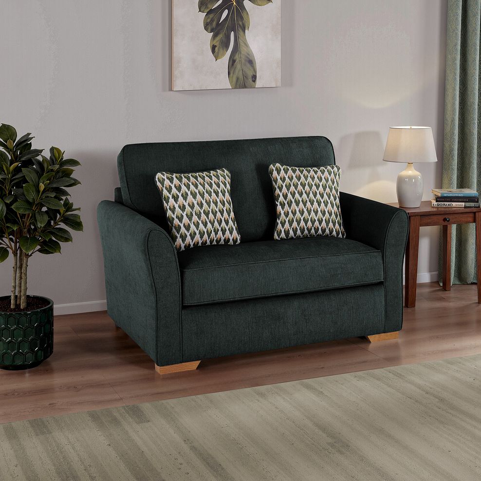 Jasmine Armchair Sofa Bed with Deluxe Mattress in Orkney Forest with Newton Forest Scatters 1