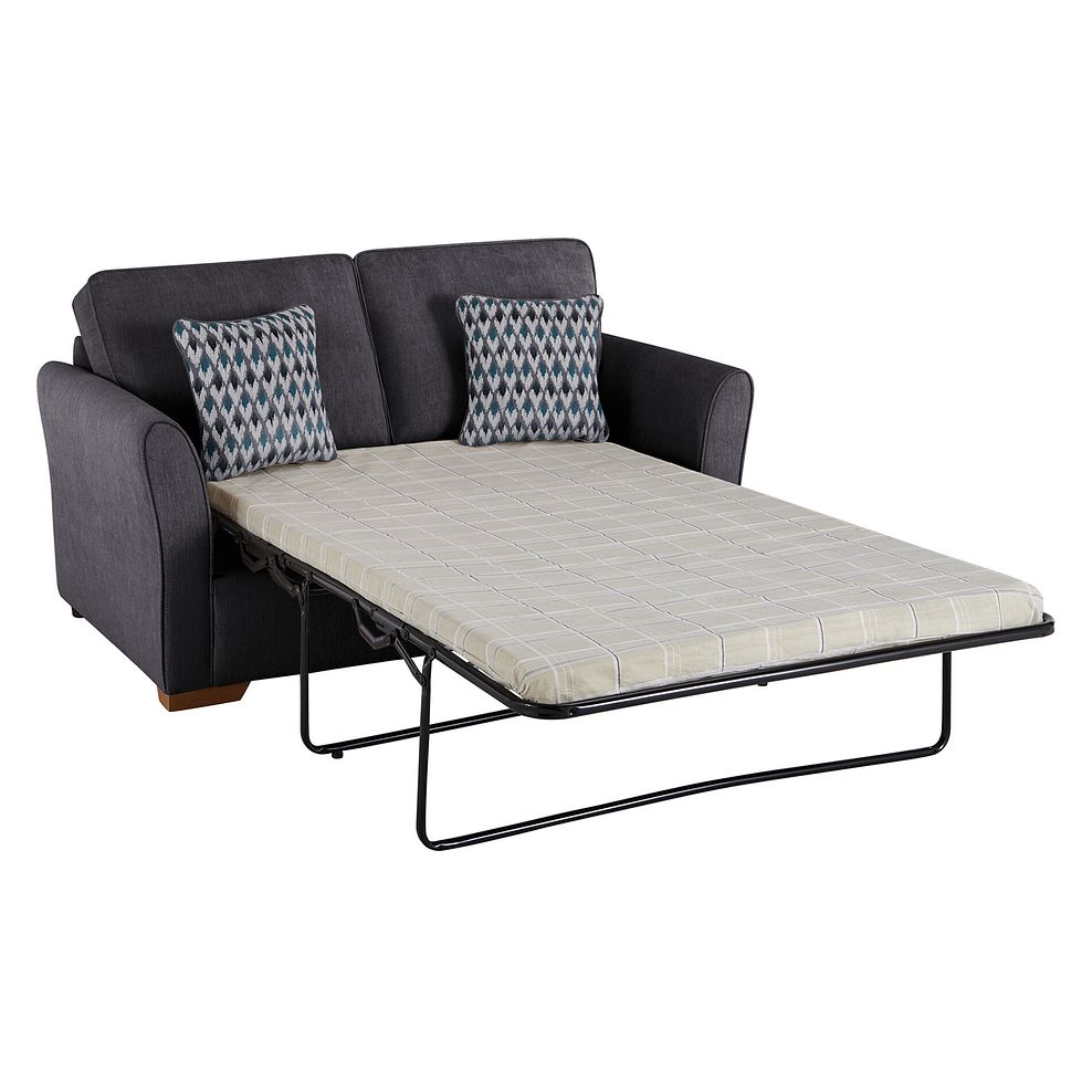 Jasmine 2 Seater Sofa Bed with Standard Mattress in Orkney Graphite with Newton Ocean Scatters 1