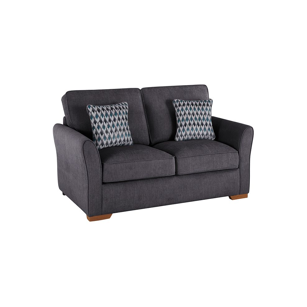 Jasmine 2 Seater Sofa Bed with Standard Mattress in Orkney Graphite with Newton Ocean Scatters 2