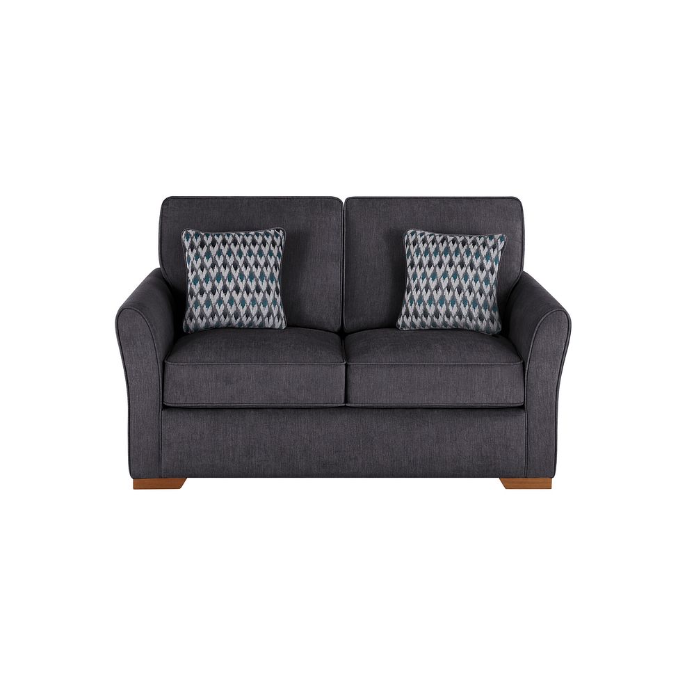 Jasmine 2 Seater Sofa Bed with Standard Mattress in Orkney Graphite with Newton Ocean Scatters 3