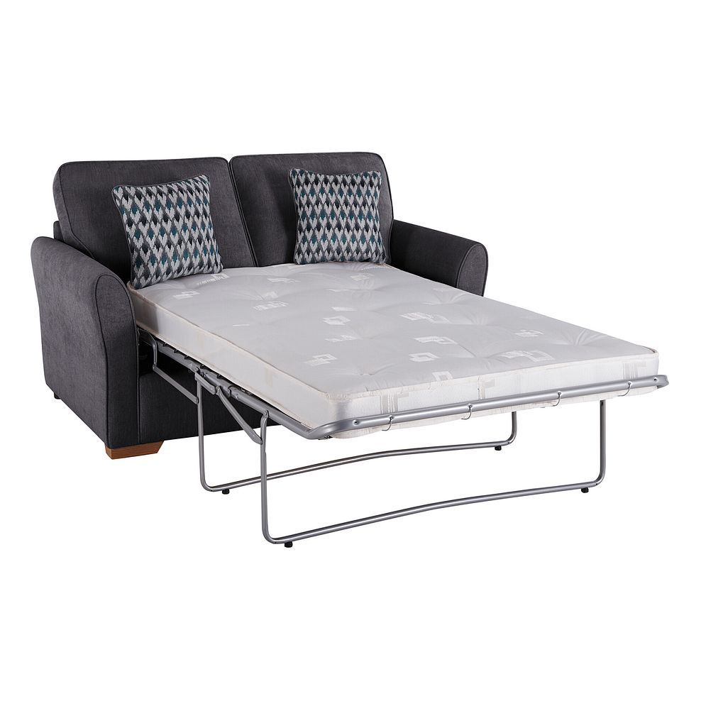 Jasmine 2 Seater Sofa Bed with Deluxe Mattress in Orkney Graphite with Newton Ocean Scatters 1
