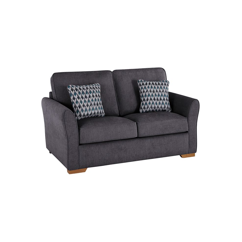 Jasmine 2 Seater Sofa Bed with Deluxe Mattress in Orkney Graphite with Newton Ocean Scatters 2