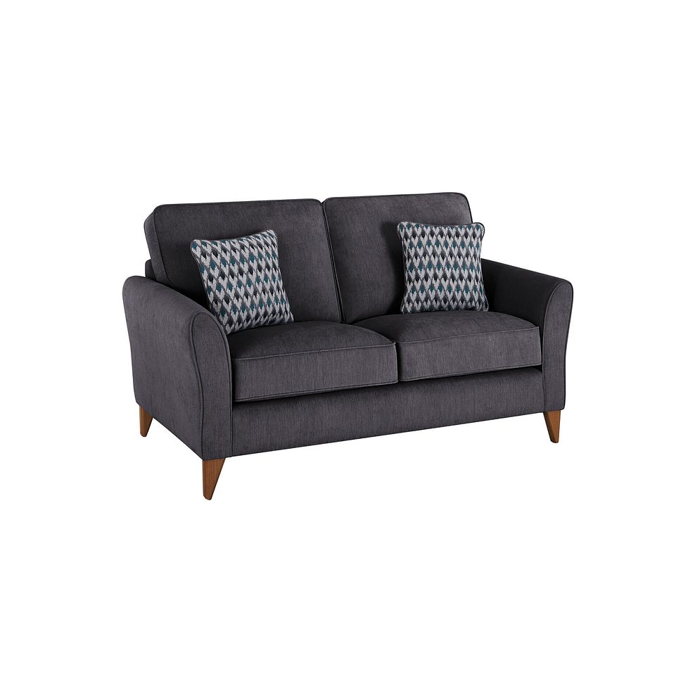 Jasmine 2 Seater Sofa in Orkney Fabric - Graphite with Newton Ocean Scatters 1