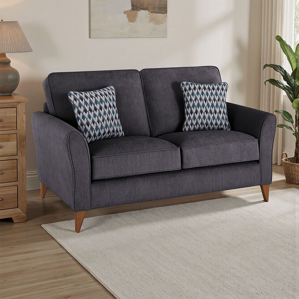 Jasmine 2 Seater Sofa in Orkney Fabric - Graphite with Newton Ocean Scatters 1