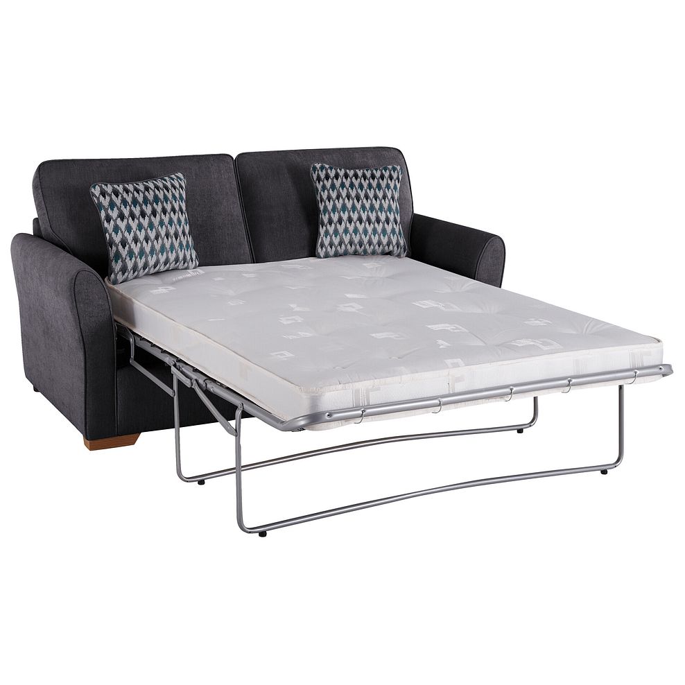 Jasmine 3 Seater Sofa Bed with Deluxe Mattress in Orkney Graphite with Newton Ocean Scatters 1
