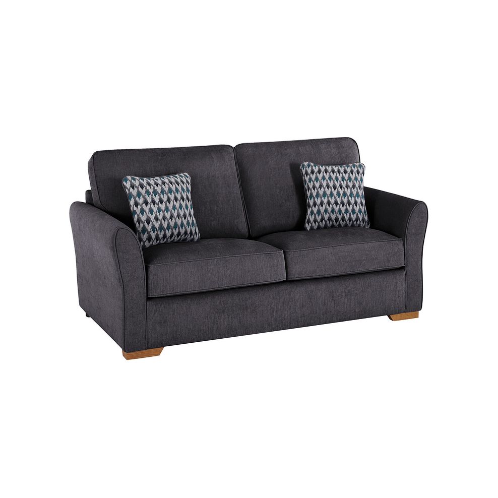 Jasmine 3 Seater Sofa Bed with Deluxe Mattress in Orkney Graphite with Newton Ocean Scatters 2