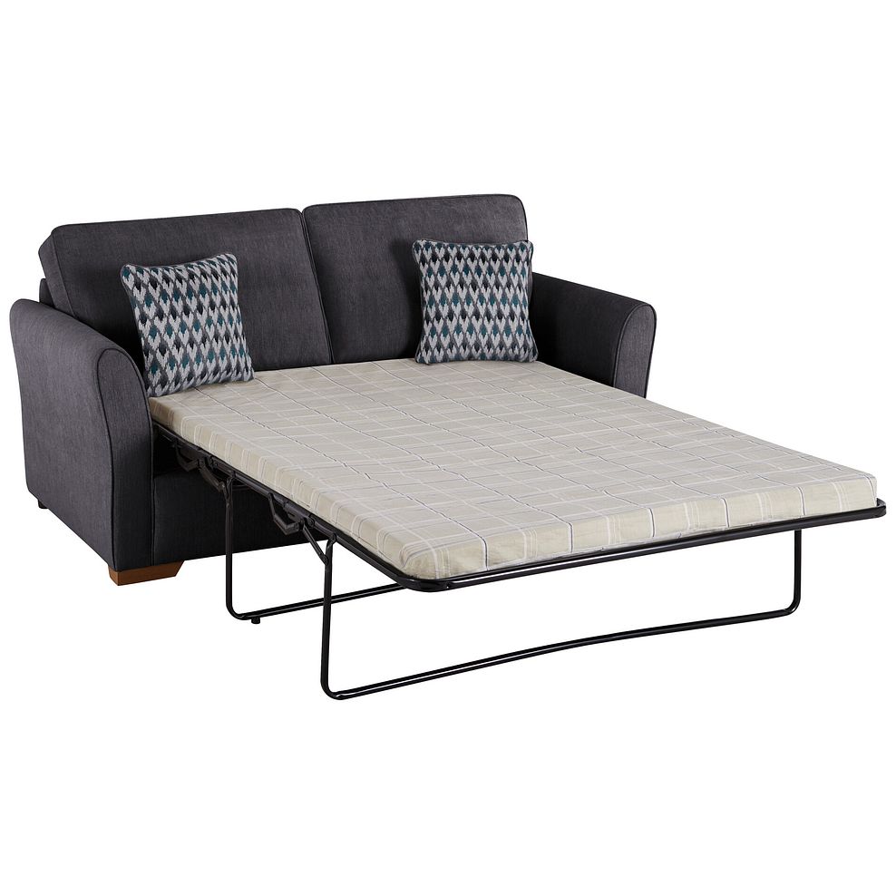 Jasmine 3 Seater Sofa Bed with Standard Mattress in Orkney Graphite with Newton Ocean Scatters 1