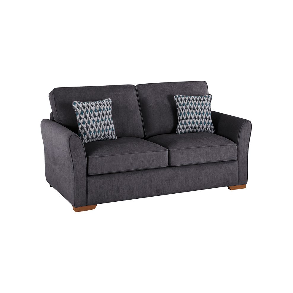 Jasmine 3 Seater Sofa Bed with Standard Mattress in Orkney Graphite with Newton Ocean Scatters 2