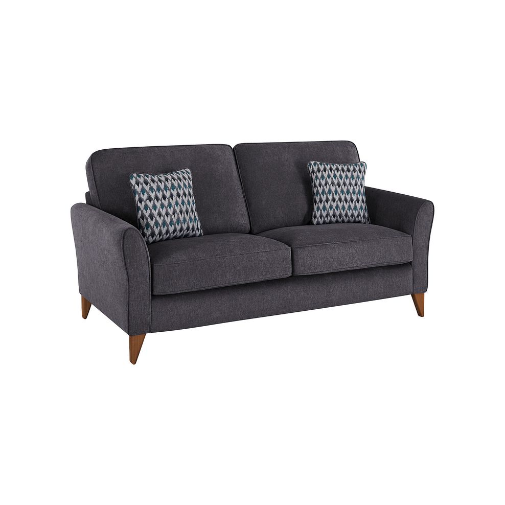 Jasmine 3 Seater Sofa in Orkney Fabric - Graphite with Newton Ocean Scatters 1