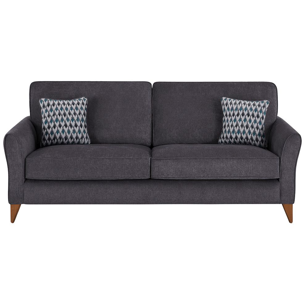 Jasmine 4 Seater Sofa in Orkney Fabric - Graphite with Newton Ocean Scatters 2