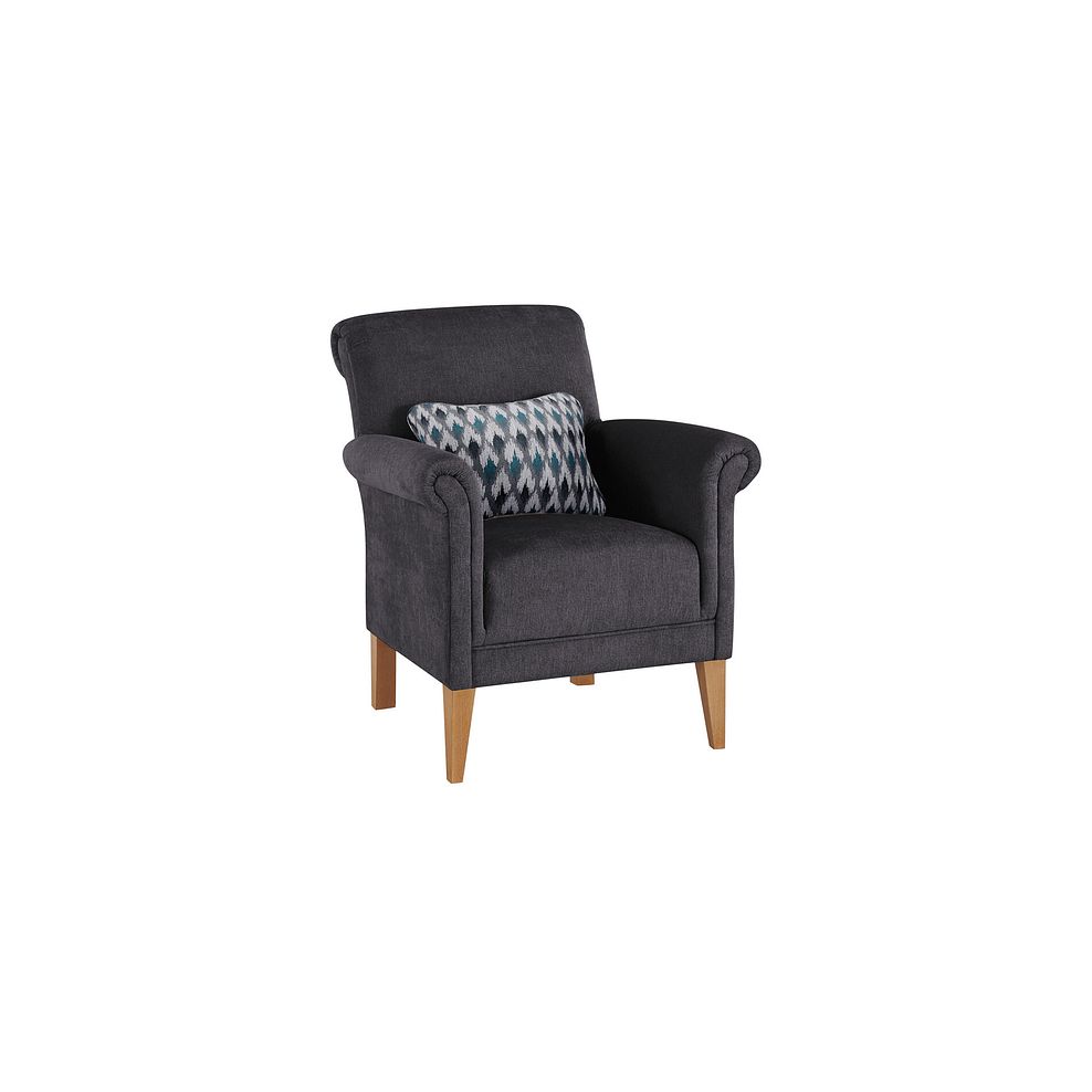 Jasmine Accent Chair in Orkney Graphite with Newton Ocean Bolster 1