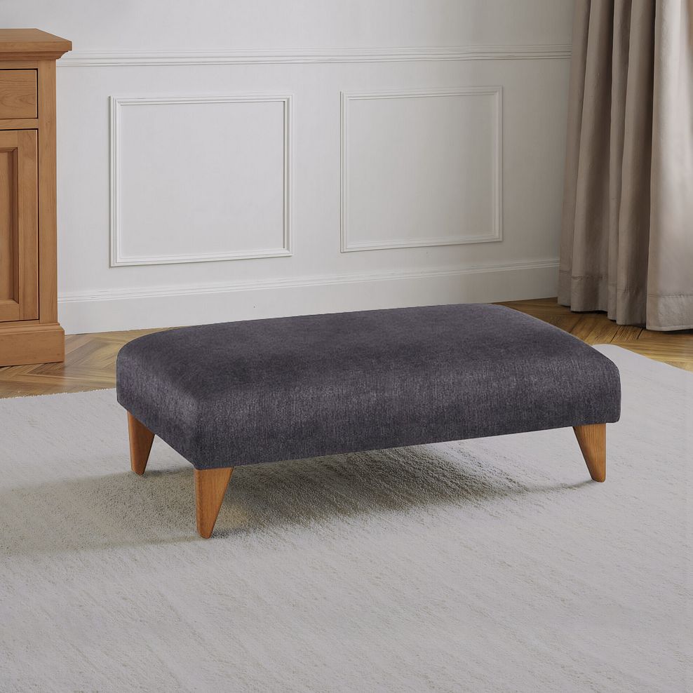 Jasmine Footstool in Orkney Graphite Fabric 1