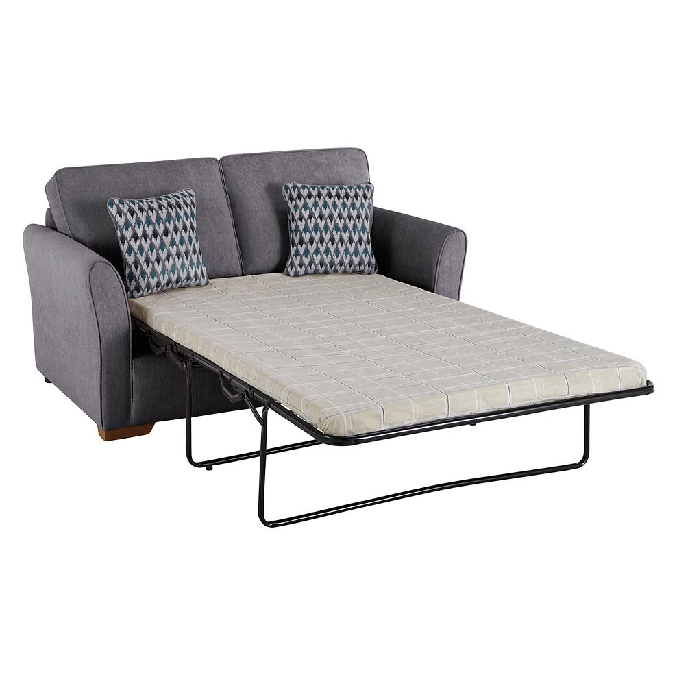 Jasmine 2 Seater Sofa Bed with Standard Mattress in Orkney Grey with Newton Ocean Scatters 1