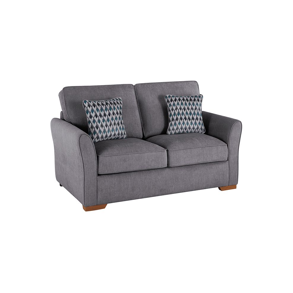 Jasmine 2 Seater Sofa Bed with Standard Mattress in Orkney Grey with Newton Ocean Scatters 2