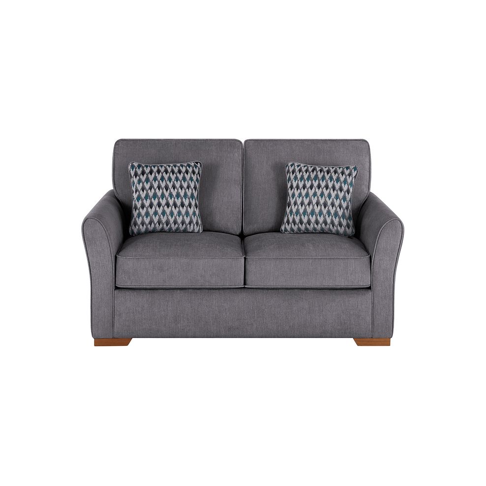 Jasmine 2 Seater Sofa Bed with Standard Mattress in Orkney Grey with Newton Ocean Scatters 3