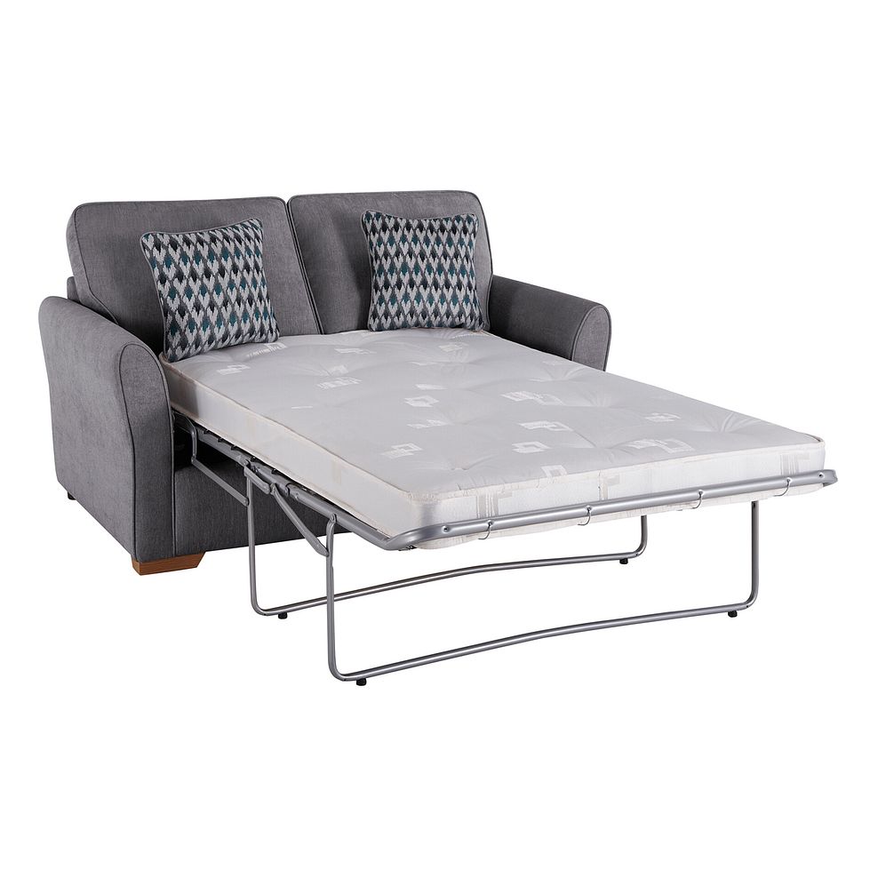 Jasmine 2 Seater Sofa Bed with Deluxe Mattress in Orkney Grey with Newton Ocean Scatters 1