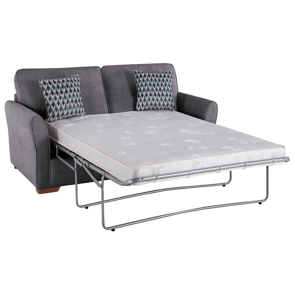 Jasmine 3 Seater Sofa Bed with Deluxe Mattress in Orkney Grey with Newton Ocean Scatters 1