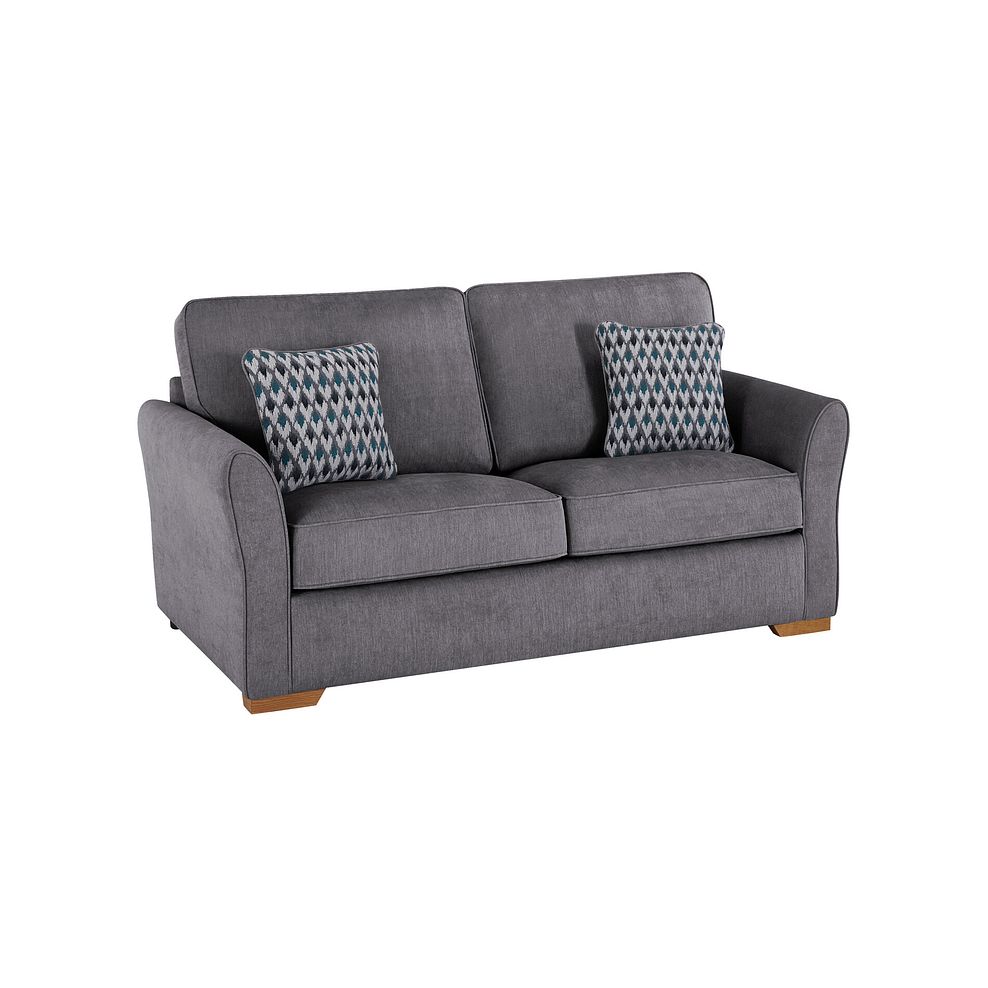 Jasmine 3 Seater Sofa Bed with Deluxe Mattress in Orkney Grey with Newton Ocean Scatters 2