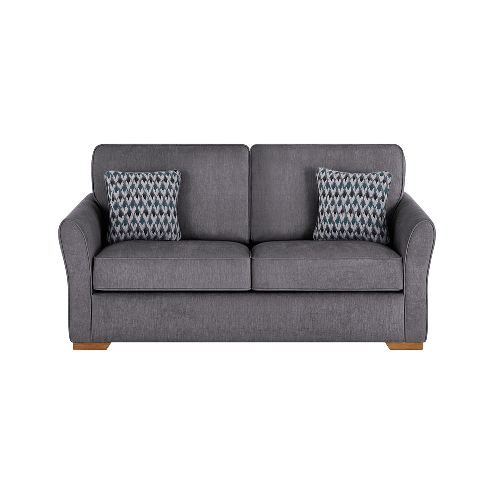 Jasmine 3 Seater Sofa Bed with Deluxe Mattress in Orkney Grey with Newton Ocean Scatters 3