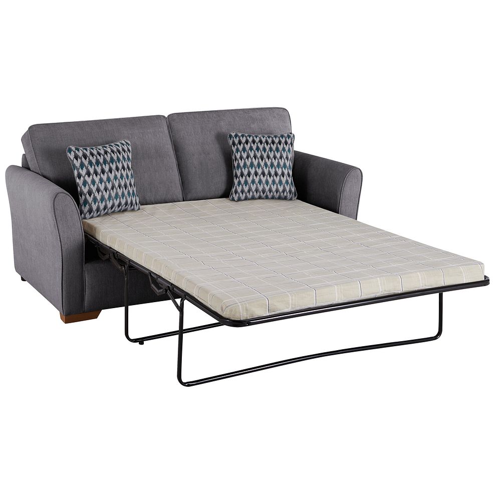 Jasmine 3 Seater Sofa Bed with Standard Mattress in Orkney Grey with Newton Ocean Scatters 1