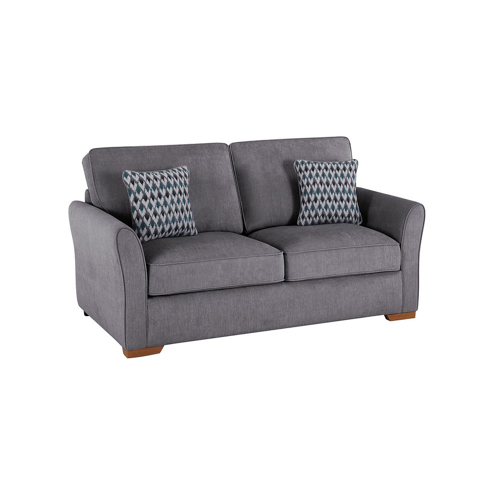 Jasmine 3 Seater Sofa Bed with Standard Mattress in Orkney Grey with Newton Ocean Scatters 2
