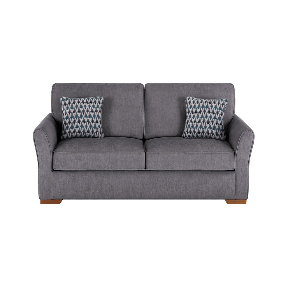 Jasmine 3 Seater Sofa Bed with Standard Mattress in Orkney Grey with Newton Ocean Scatters 3