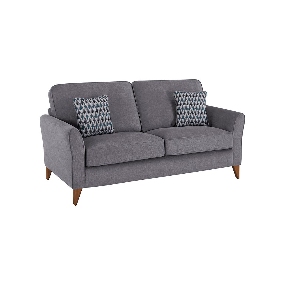 Jasmine 3 Seater Sofa in Orkney Fabric - Grey with Newton Ocean Scatters 1