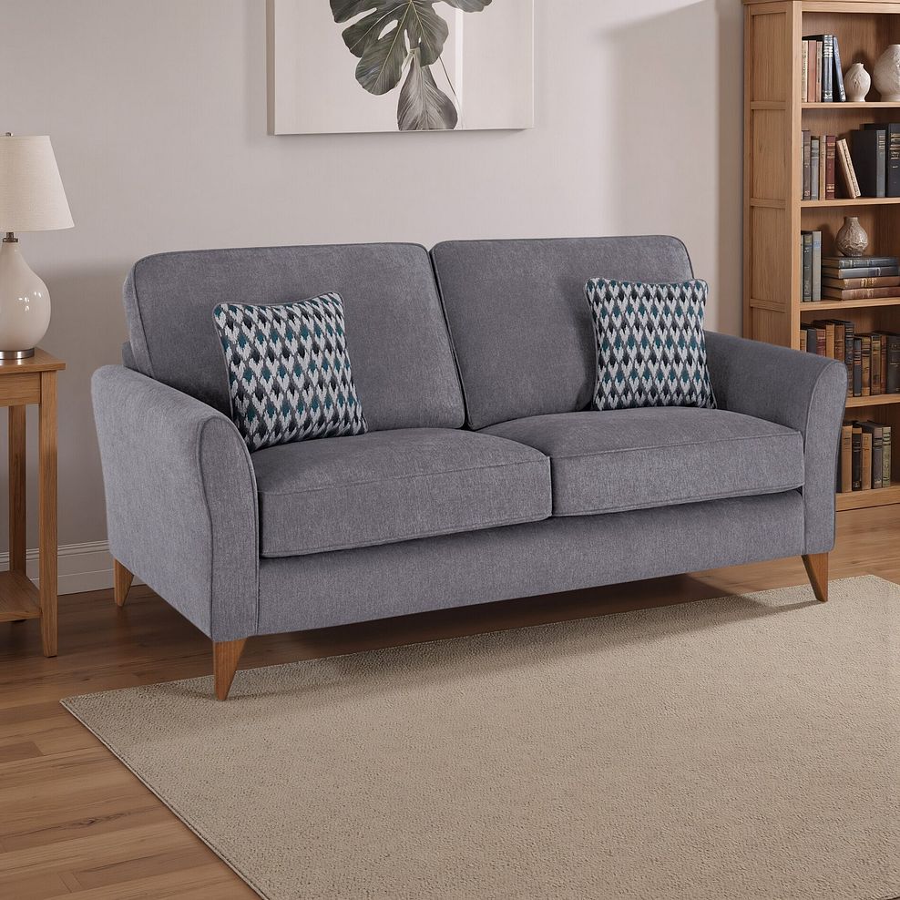 Jasmine 3 Seater Sofa in Orkney Fabric - Grey with Newton Ocean Scatters 1