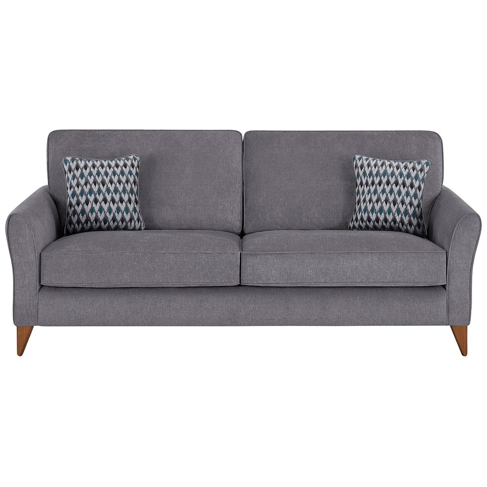 Jasmine 4 Seater Sofa in Orkney Fabric - Grey with Newton Ocean Scatters 2