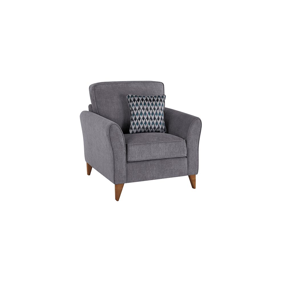 Jasmine Armchair in Orkney Fabric - Grey with Newton Ocean Scatters 1