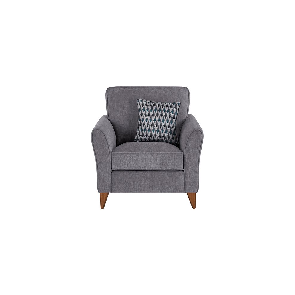 Jasmine Armchair in Orkney Fabric - Grey with Newton Ocean Scatters 2