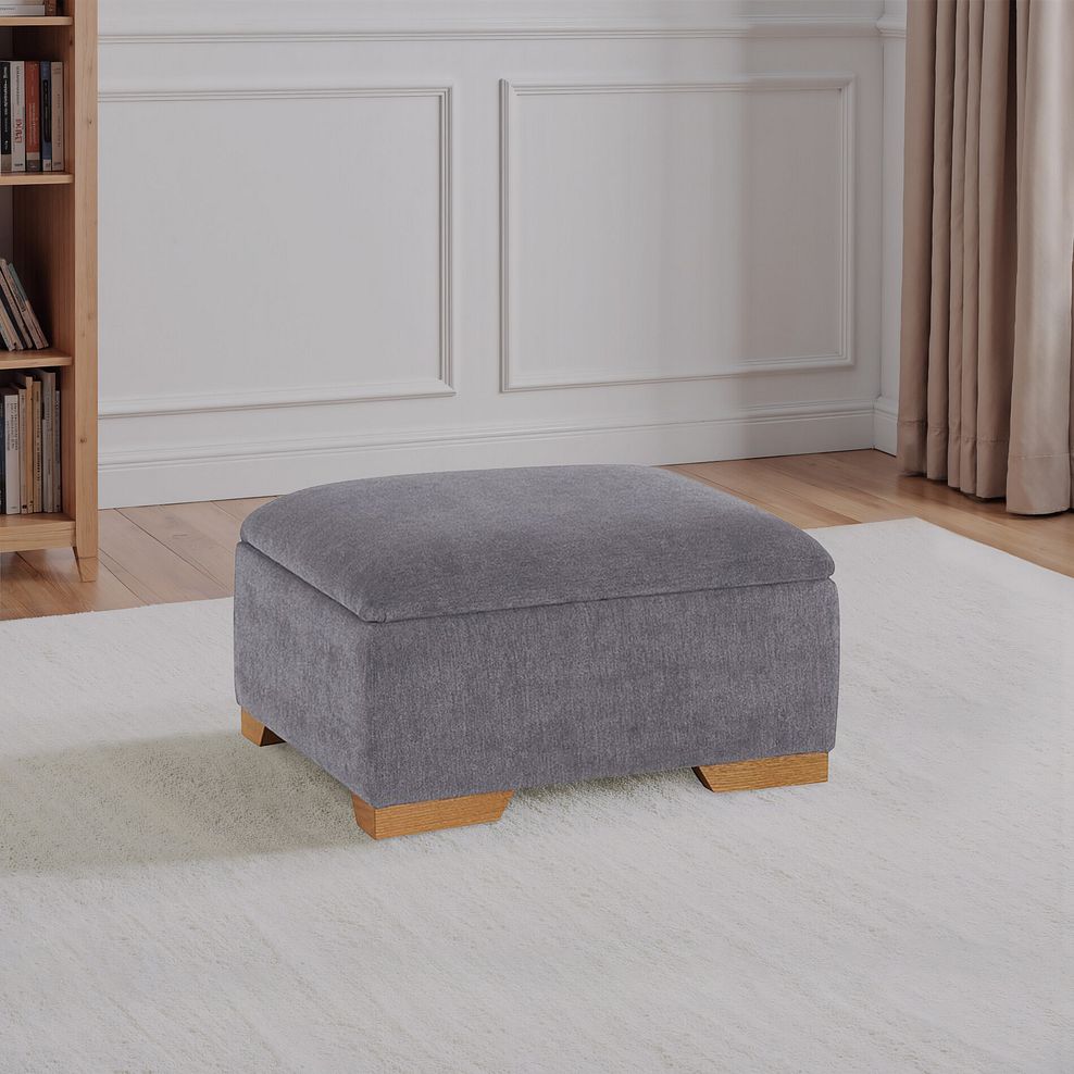 Jasmine Storage Footstool in Orkney Grey Fabric 1