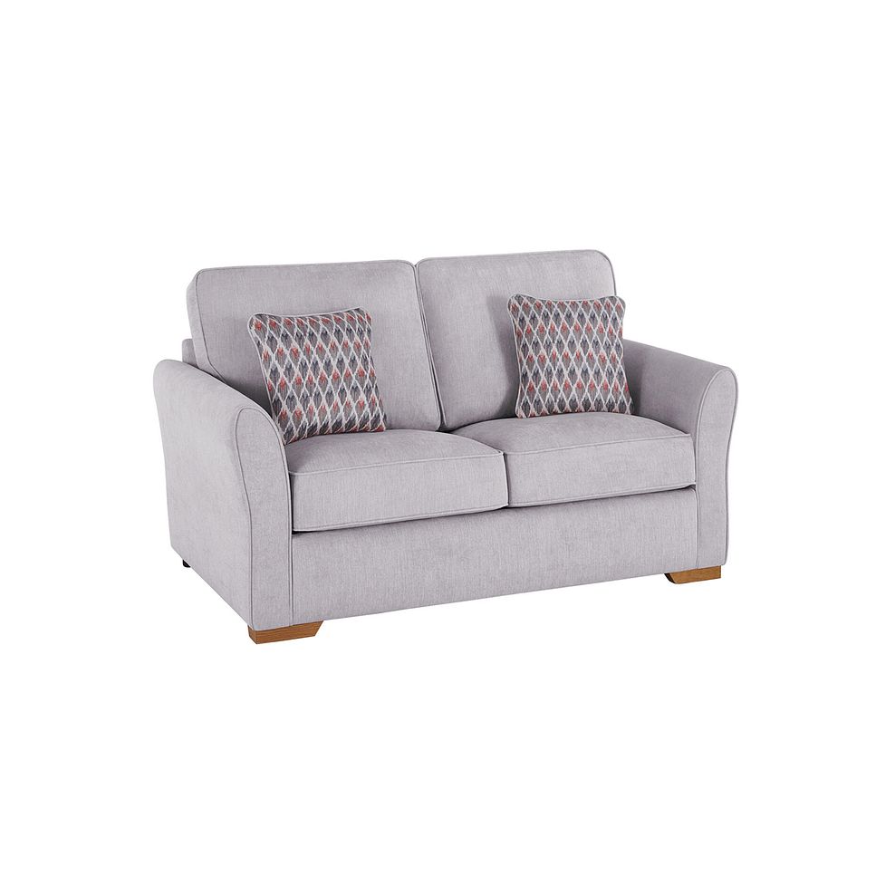 Jasmine 2 Seater Sofa Bed with Deluxe Mattress in Orkney Natural with Newton Coral Scatters 2