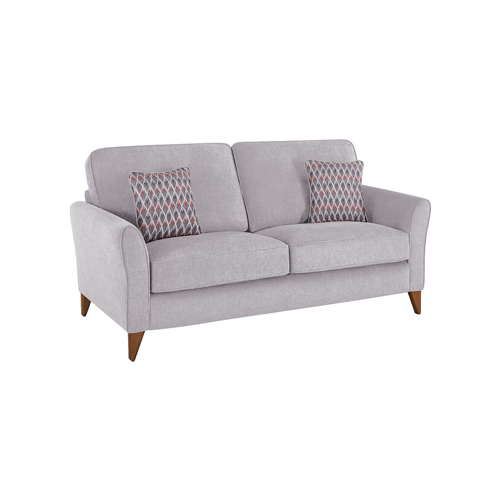 Jasmine 3 Seater Sofa in Orkney Fabric - Natural with Newton Coral Scatters