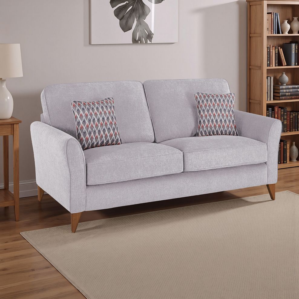 Jasmine 3 Seater Sofa in Orkney Fabric - Natural with Newton Coral Scatters 1