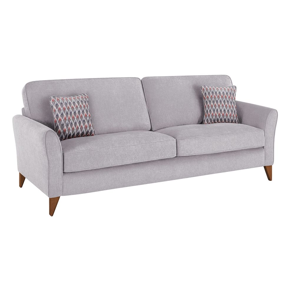 Jasmine 4 Seater Sofa in Orkney Fabric - Natural with Newton Coral Scatters 1