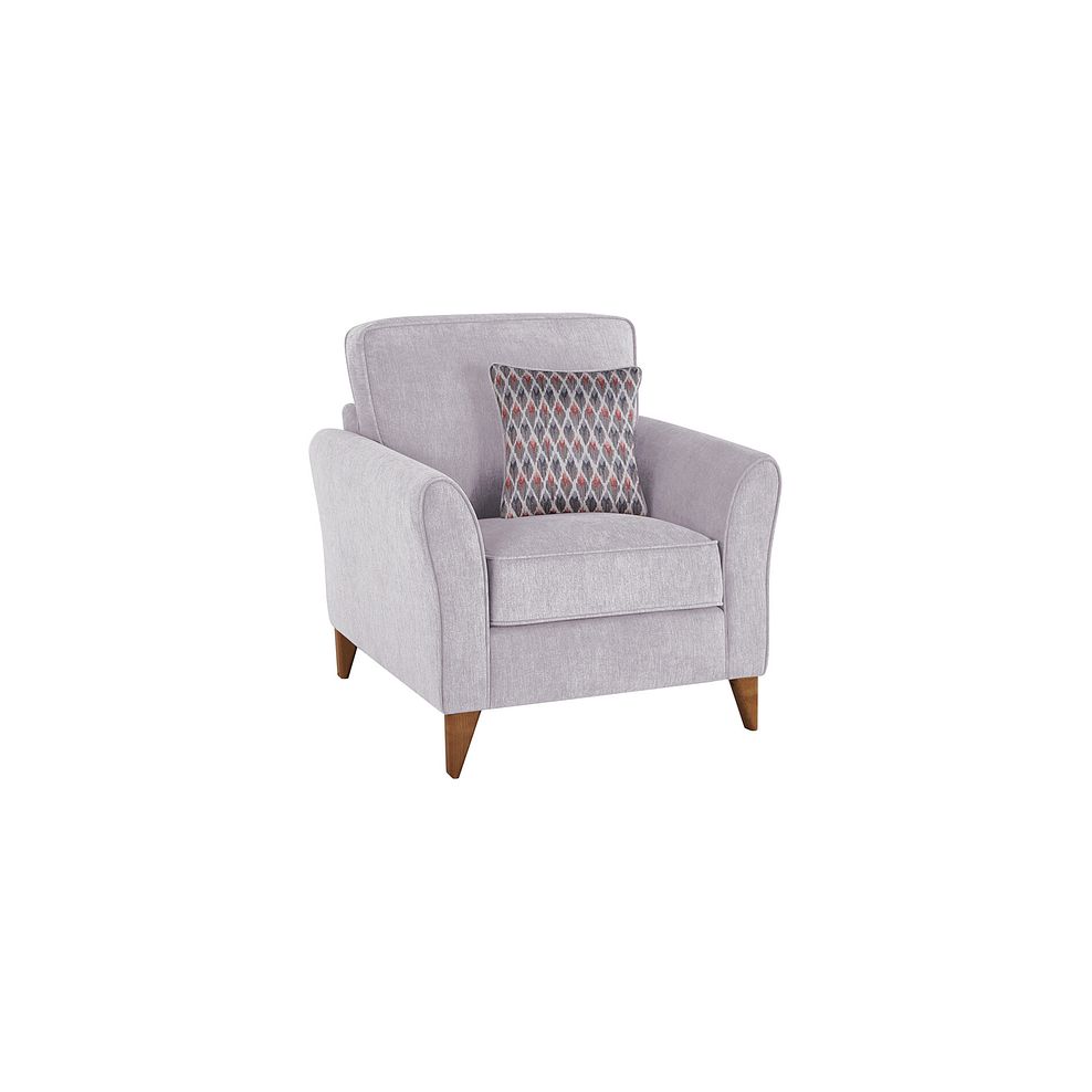 Jasmine Armchair in Orkney Fabric - Natural with Newton Coral Scatters Thumbnail 1