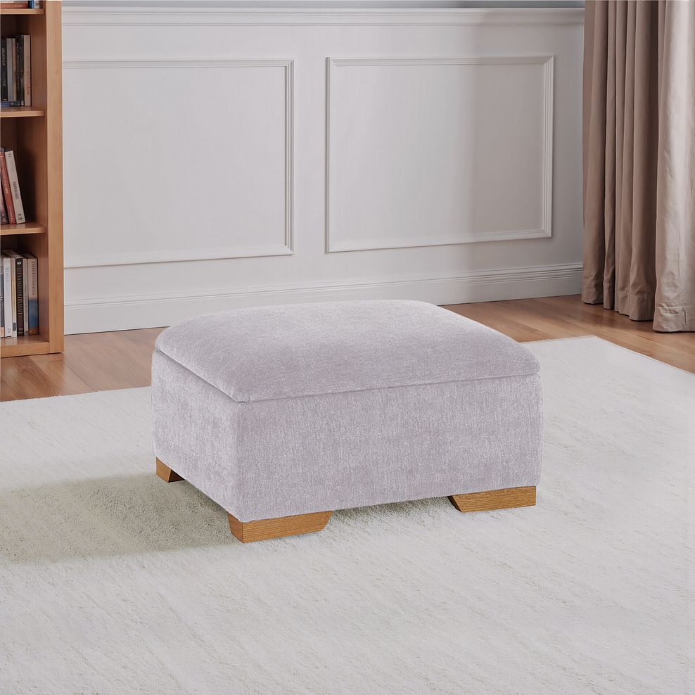 Jasmine Storage Footstool in Orkney Natural Fabric 1
