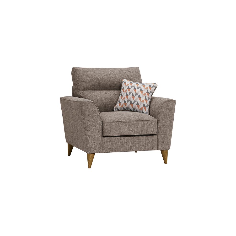 Jensen Beige Armchair with Coral Accent Cushion