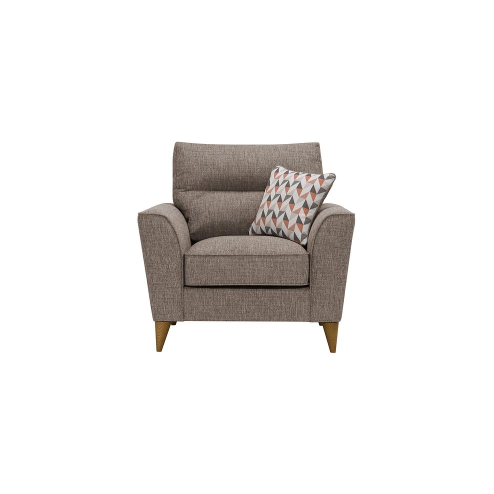 Jensen Beige Armchair with Coral Accent Cushion Thumbnail 2